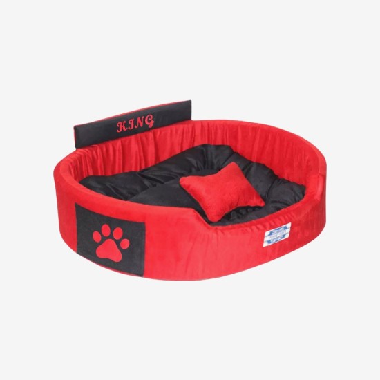 Reversable Pink-Black Color Round Shape Bed For Dog